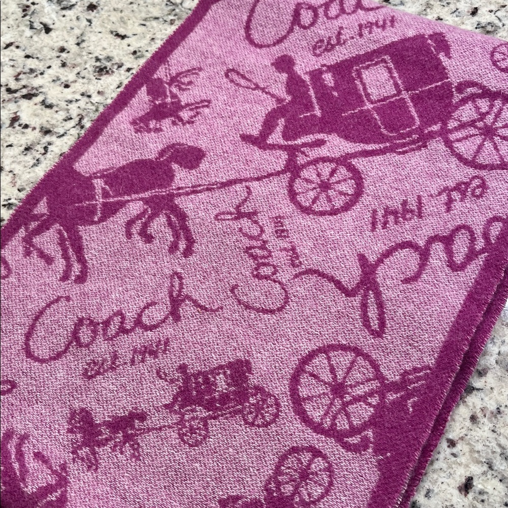 Coach Horse & Carriage Print Scarf EUC - Picture 6 of 6
